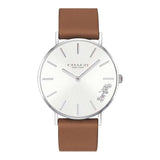 Coach Perry Silver Dial Brown Leather Strap Watch for Women - 14503120