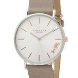 Coach Perry Silver Dial Light Brown Leather Strap Watch for Women - 14503119