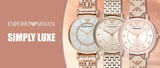 Emporio Armani Gianni T Bar Silver Dial Rose Gold Mesh Bracelet Watch For Women - AR1956