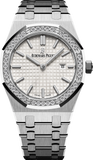 Audemars Piguet Royal Oak Quartz Diamonds White Dial Silver Steel Strap Watch for Women - 67651ST.ZZ.1261ST.01