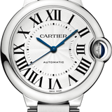 Cartier Ballon Bleu de Cartier Silver Dial Black Leather Strap Watch for Men - WSBB0026