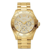 Guess BFF Multifunction Gold Dial Gold Steel Strap Watch for Men - W0231L2