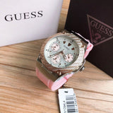 Guess Zena Quartz White Dial Pink Rubber Strap Watch For Women - W1094L4