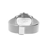 Calvin Klein Minimal Black Dial Silver Mesh Bracelet Watch for Men - K3M21123