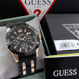 Guess Oasis Black Dial Two Tone Steel Strap Watch for Men - W0366G3