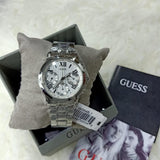 Guess Mini Sunrise Silver Dial Silver Steel Strap Watch For Women - W0448L1