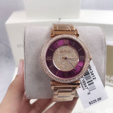 Michael Kors Catlin Quartz Rose Gold Dial Rose Gold Steel Strap Watch For Women - MK3412