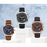 Guess Pursuit Chronograph Brown Dial Brown Leather Strap Watch for Men - W0500G3