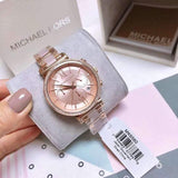 Michael Kors Sofie Chronograph Rose Gold Dial Rose Gold Steel Strap Watch For Women - MK6560