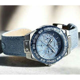 Guess Limelight Quartz Blue Dial Blue Leather Strap Watch For Men - W0775l1