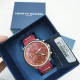 Tommy Hilfiger Claudia Red Dial Two Tone Steel Strap Watch for Women - 1781744