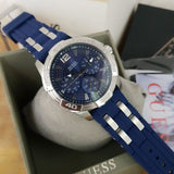 Guess Oasis Multifunction Blue Dial Two Tone Steel Strap Watch for Men- W0366G2