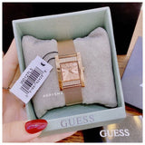 Guess Nouveau Diamonds Rose Gold Dial Rose Gold Mesh Bracelet Watch for Women - W0127L3