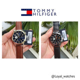 Tommy Hilfiger Trent Multifunction Black Dial Black Leather Strap Watch for Men - 1791136