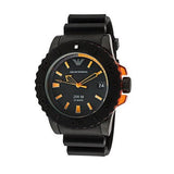 Emporio Armani Sportivo Quartz Black Dial Black Silicone Strap Watch For Men - AR5969