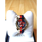 Gucci G Timeless Quartz White Red Blue Dial Multicolored NATO Strap Watch For Men - YA1264059