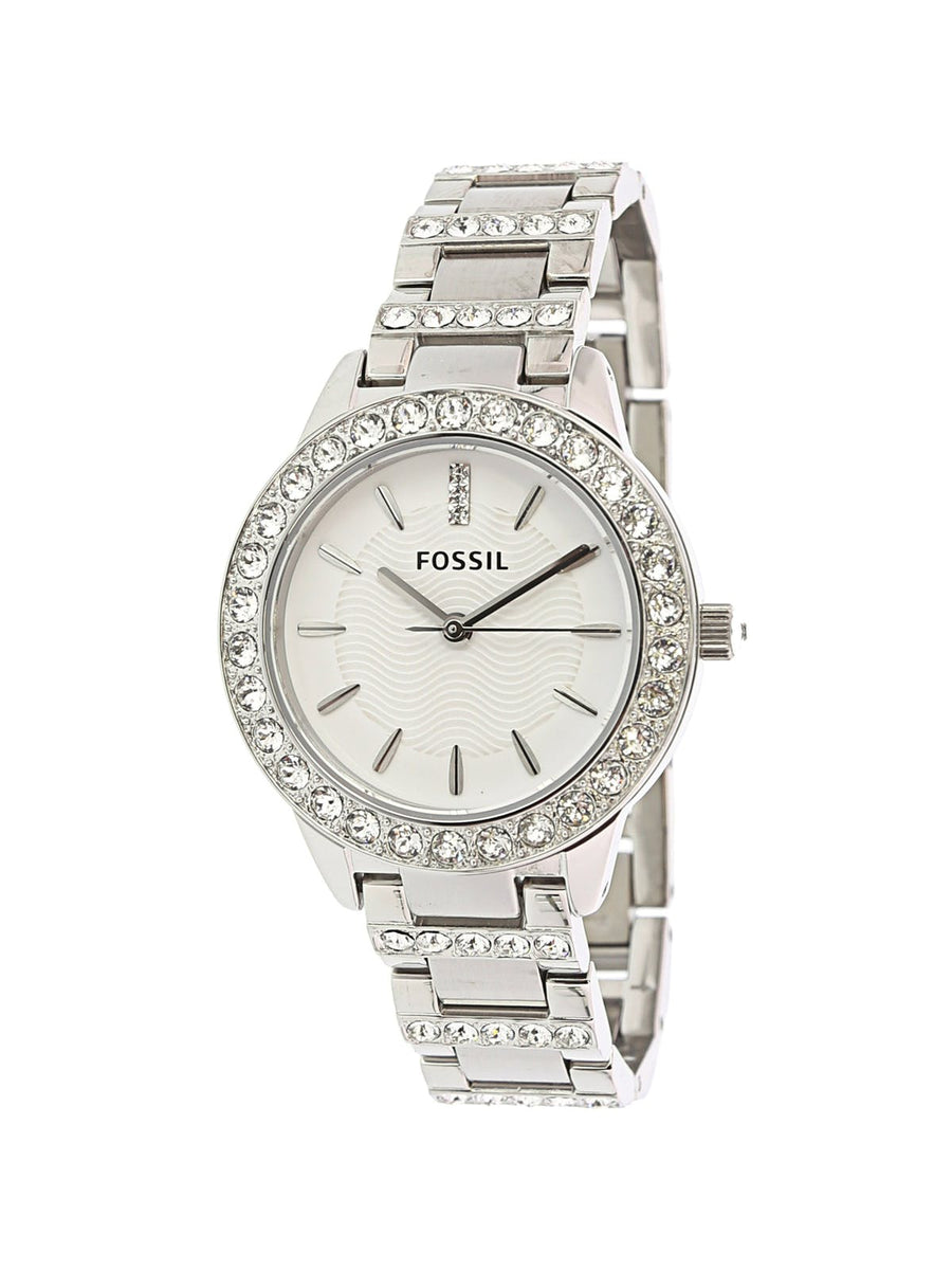 Fossil Jesse White Dial Silver Steel Strap Watch for Women - ES2362