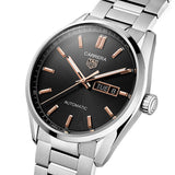 Tag Heuer Carrera Day Date Black Dial Silver Steel Strap Watch for Men - WBN2013.BA0640