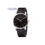 Calvin Klein City Black Dial Black Leather Strap Watch for Men - K2G211C1