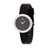 Calvin Klein Firm Black Dial Black Leather Strap Watch for Women - K3N231C1