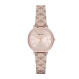 Emporio Armani Kappa Quartz Rose Gold Dial Pink Leather Strap Watch For Women - AR11010