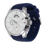 Tommy Hilfiger Decker Quartz White Dial Blue Rubber Strap Watch for Men - 1791349