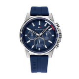 Tommy Hilfiger Mason Blue Dial Blue Rubber Strap Watch for Men - 1791791