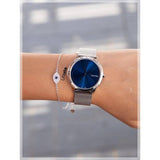 Calvin Klein Minimal Blue Dial Silver Mesh Bracelet Watch for Women - K3M2212N