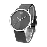 Calvin Klein Accent Black Dial Black Leather Strap Watch for Men - K2Y2X1CU