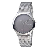 Calvin Klein Minimal Black Dial Silver Mesh Bracelet Watch for Women - K3M22123