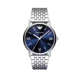 Emporio Armani Kappa Quartz Blue Dial Silver Steel Strap Watch For Men - AR80010