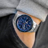 Tommy Hilfiger Austin Blue Dial Silver Steel Strap Watch for Men - 1791640