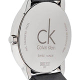 Calvin Klein Minimal Silver Dial Black Leather Strap Watch for Men - K3M211CY