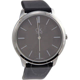 Calvin Klein Minimal Black Dial Black Leather Strap Watch for Men - K3M211C4