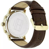 Tommy Hilfiger Keagan Quartz Silver Dial Brown Leather Strap Watch for Men - 1791291