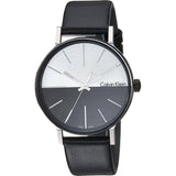 Calvin Klein Boost White Black Dial Black Leather Strap Watch for Men - K7Y21CCX