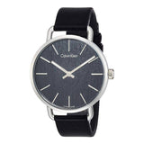 Calvin Klein Even Black Dial Black Leather Strap Watch for Women - K7B211C1