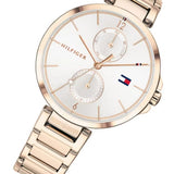 Tommy Hilfiger Angela Quartz White Dial Rose Gold Steel Strap Watch for Women - 1782124