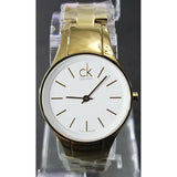 Calvin Klein Simplicity White Dial Gold Steel Strap Watch for Women - K4323212