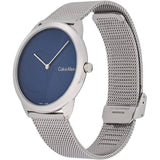 Calvin Klein Minimal Blue Dial Silver Mesh Bracelet Watch for Men - K3M2112N