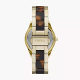 Fossil Stella Multifunction Gold Dial Two Tone Steel Strap Watch for Women - ES4756