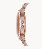 Fossil Jesse Crystal Rose Gold Dial Rose Gold Steel Strap Watch for Women - ES3020