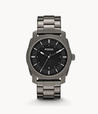 Fossil Machine Chronograph Black Dial Grey Steel Strap Watch for Men - FS4774