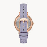 Fossil Jacqueline Purple Dial Purple Leather Strap Watch for Women - ES4814