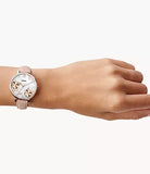 Fossil Jacqueline Mother of Pearl Dial Grey Leather Strap Watch for Women - ES4672