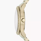 Fossil Stella Multifunction Gold Dial Two Tone Steel Strap Watch for Women - ES4756