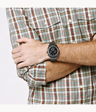 Fossil Machine Chronograph Black Dial Grey Steel Strap Watch for Men - FS4662