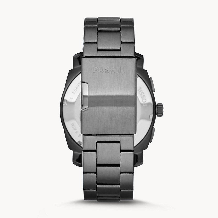 Fossil Machine Chronograph Brown Dial Grey Steel Strap Watch for Men - FS4931