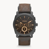 Fossil Machine Flight Chronograph Brown Dial Brown Leather Strap Watch for Men - FS4656