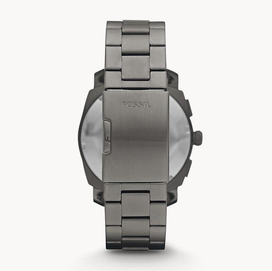 Fossil Machine Chronograph Black Dial Grey Steel Strap Watch for Men - FS4662